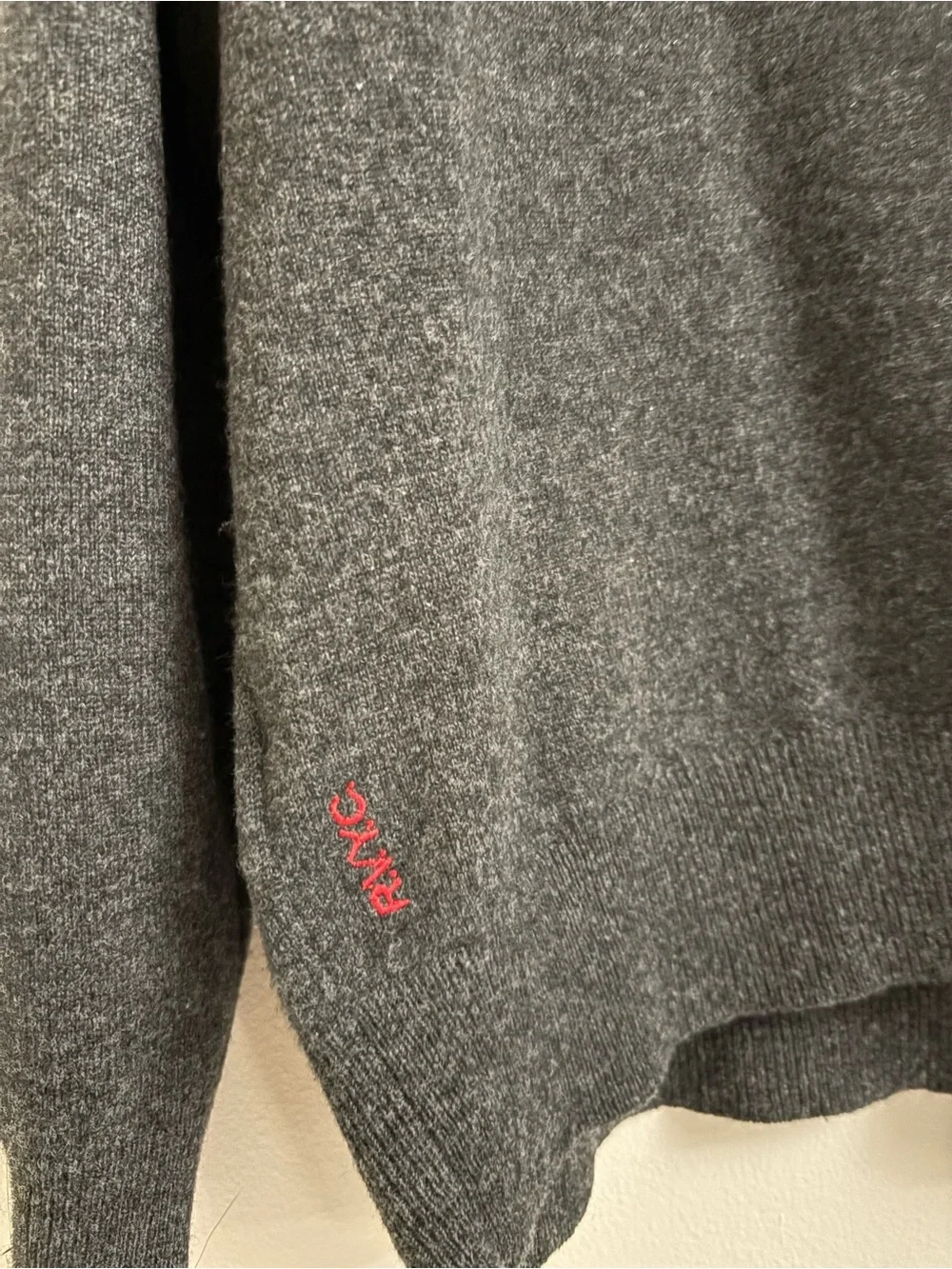 Royal Vancouver Yacht Club Men’s XL 100% Cashmere Quarter Zip Sweater Gray